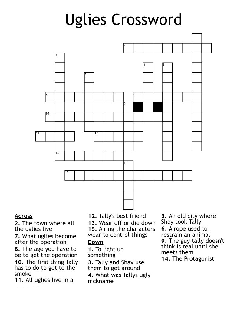 Uglies Crossword