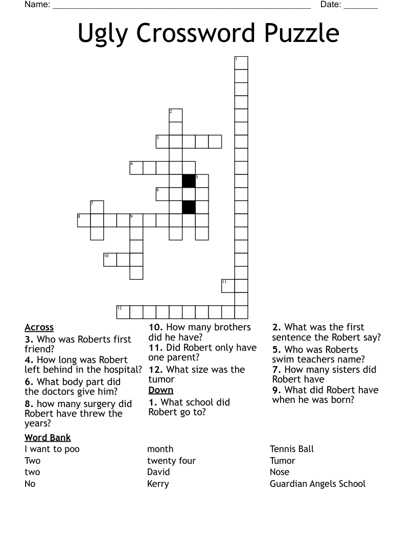 Ugly Crossword Puzzle