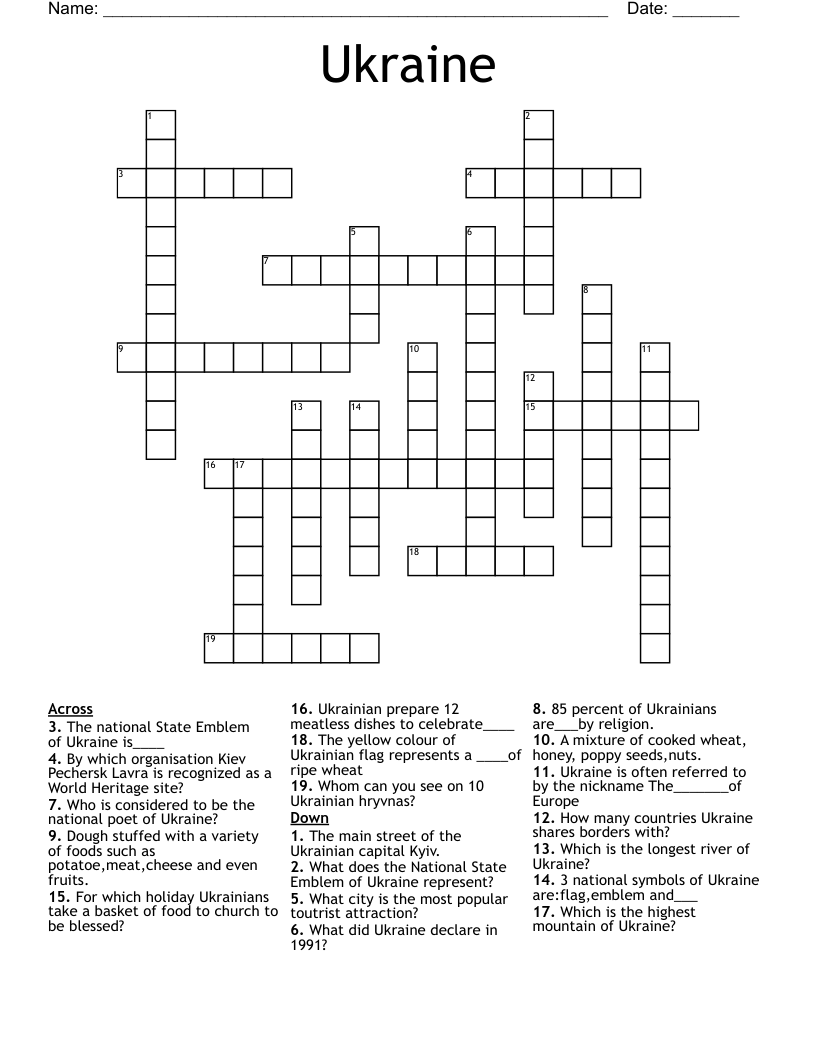 Ukraine Crossword