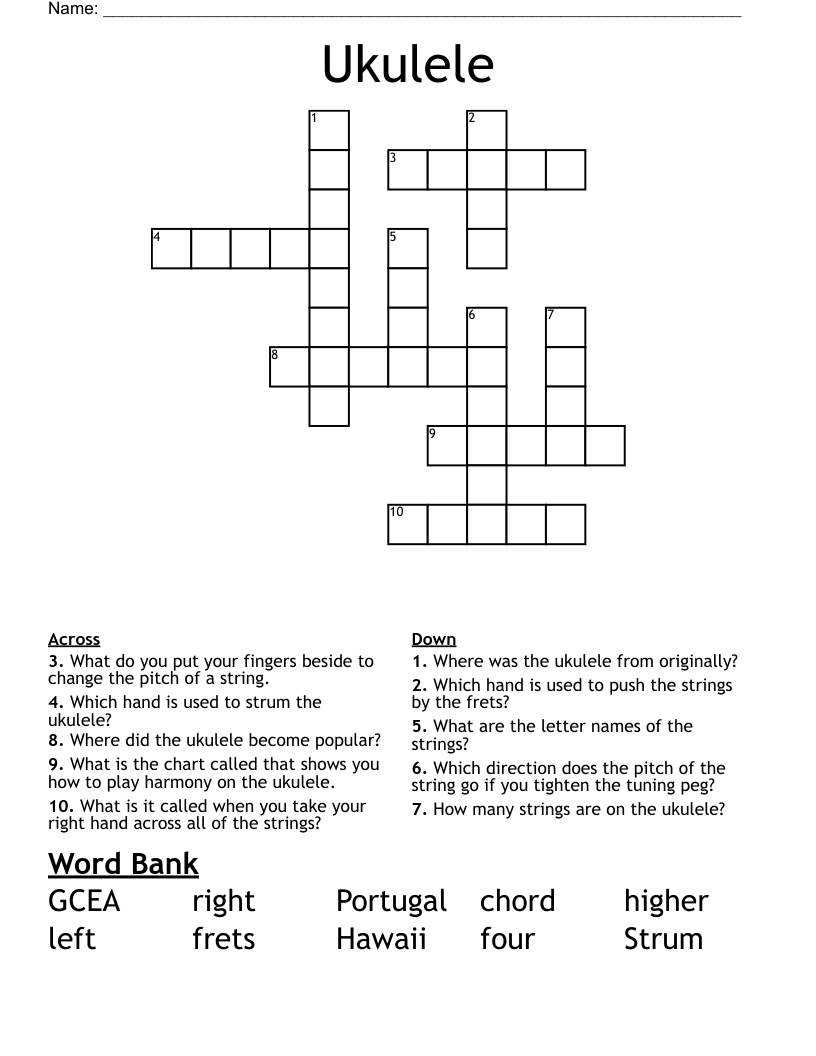 Ukulele Crossword