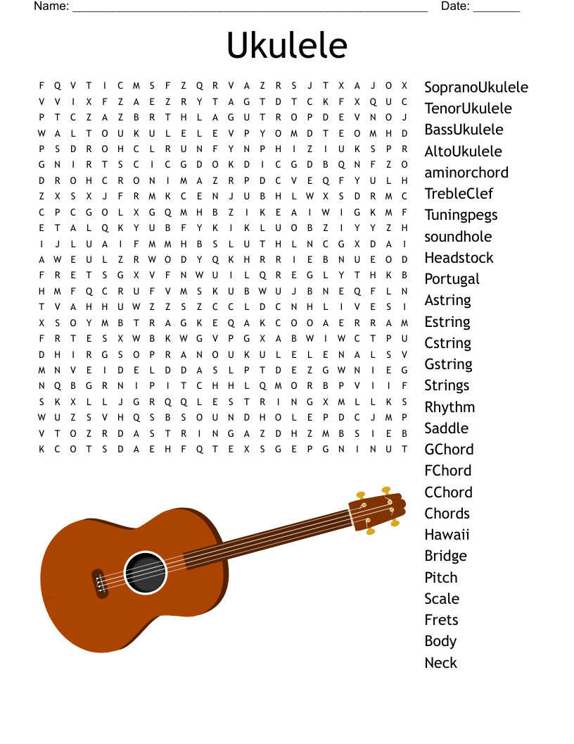 Ukulele  Word Search