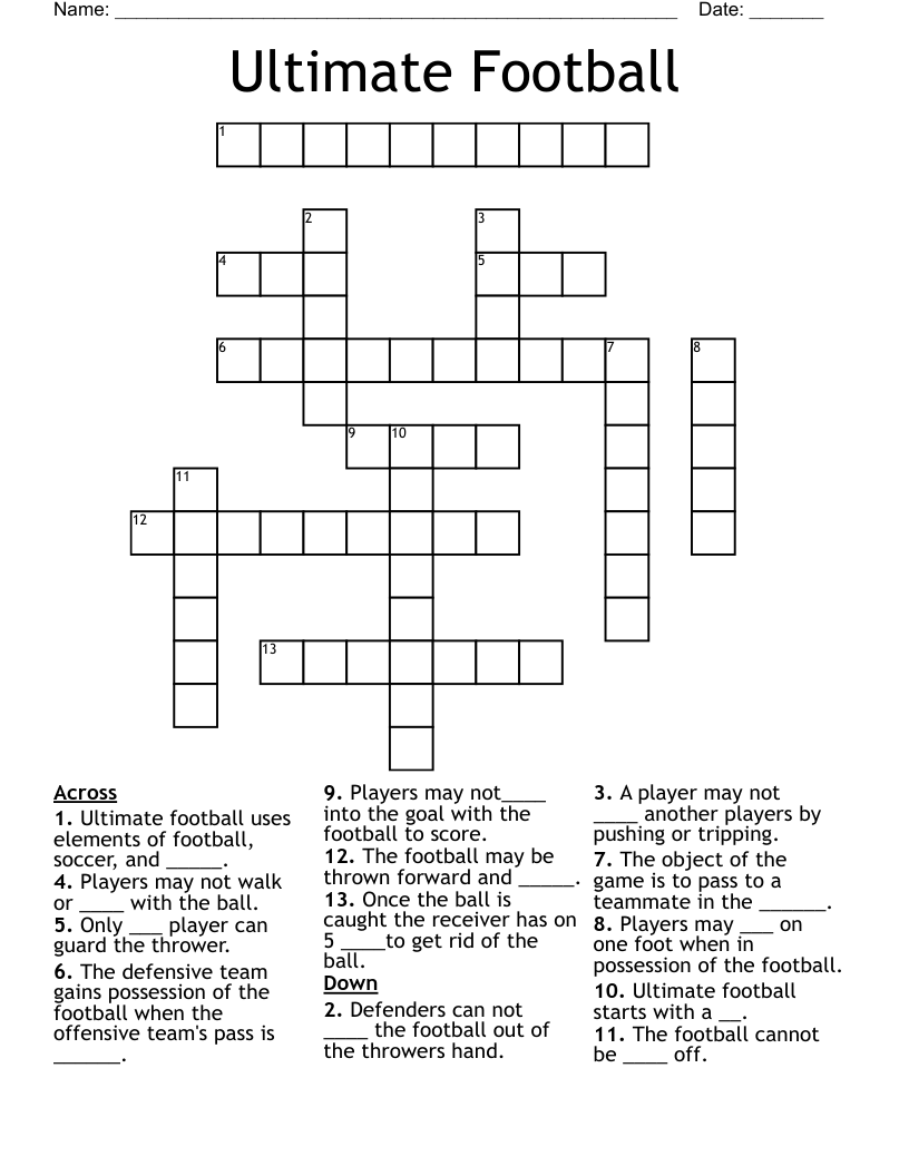 Ultimate Football Crossword