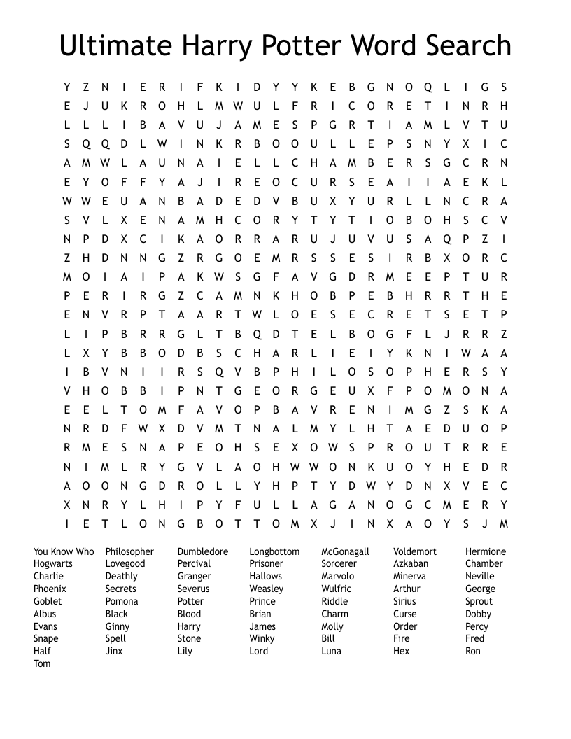 Ultimate Harry Potter Word Search