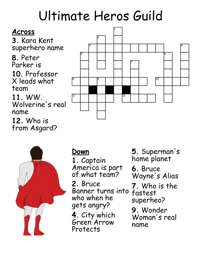 Ultimate Heros Guild Crossword