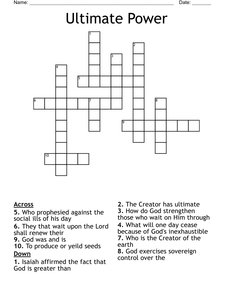 Ultimate Power Crossword