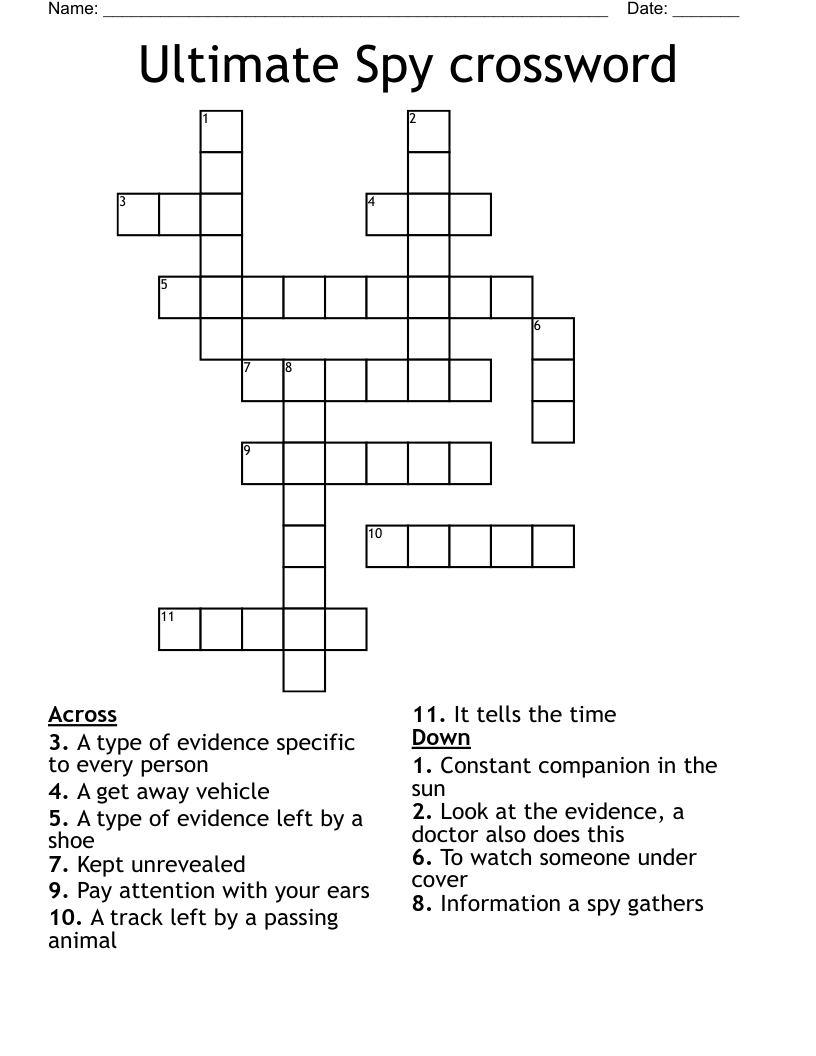 Ultimate Spy crossword