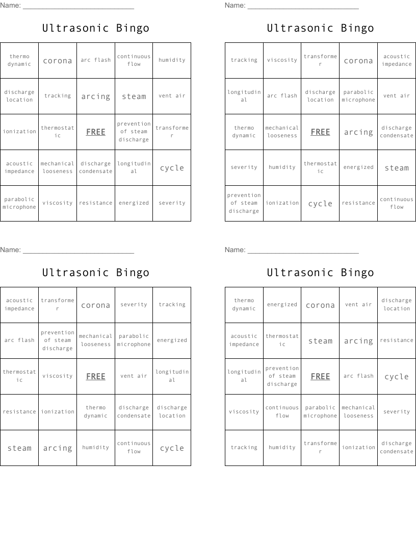 Ultrasonic Bingo