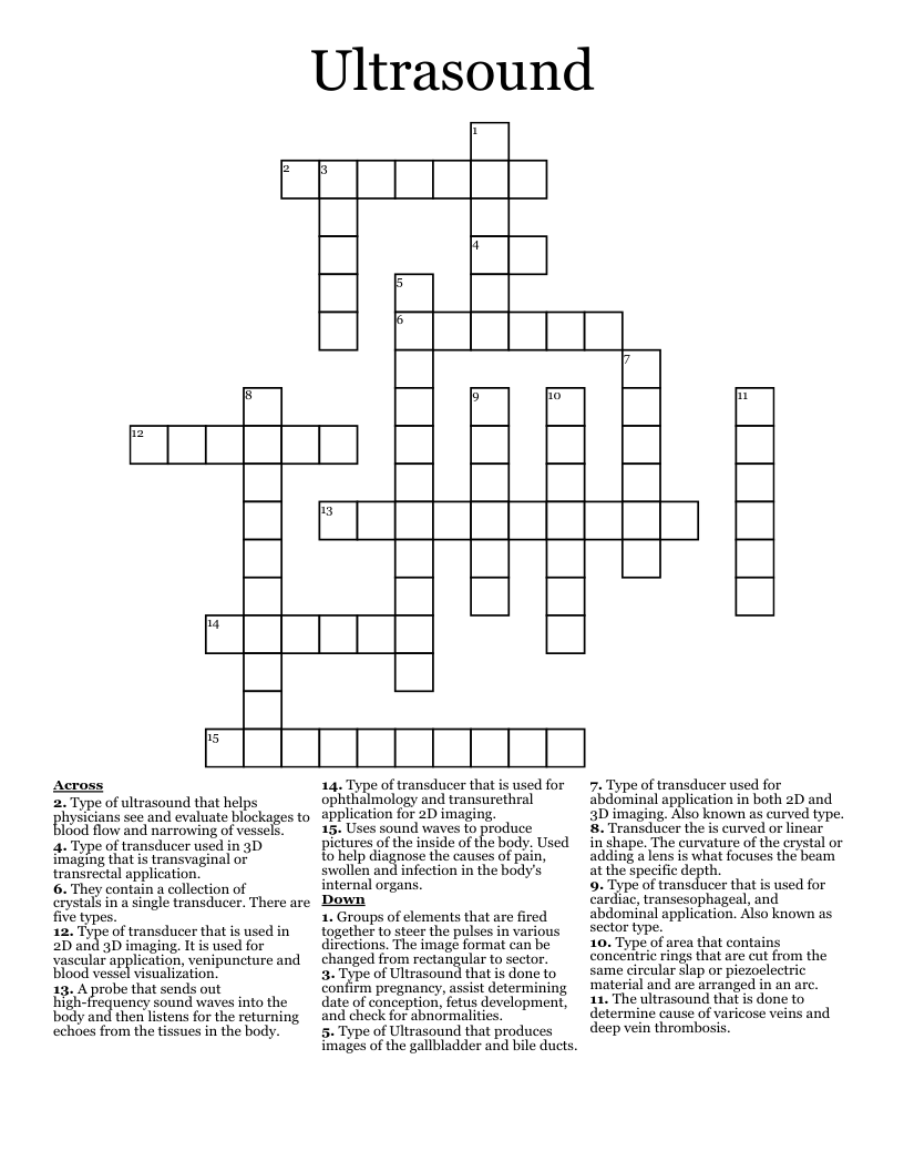 Ultrasound Crossword