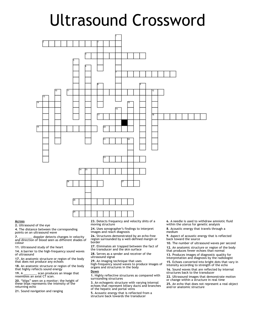 Ultrasound Crossword