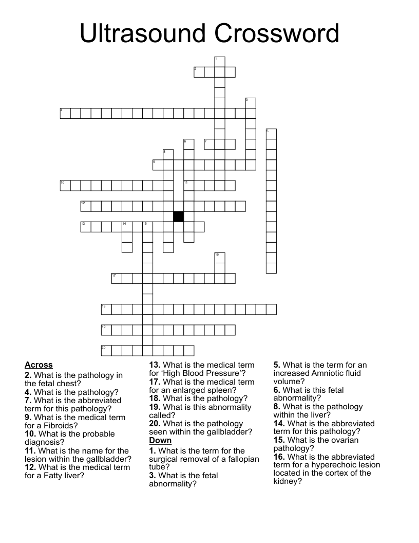 Ultrasound Crossword