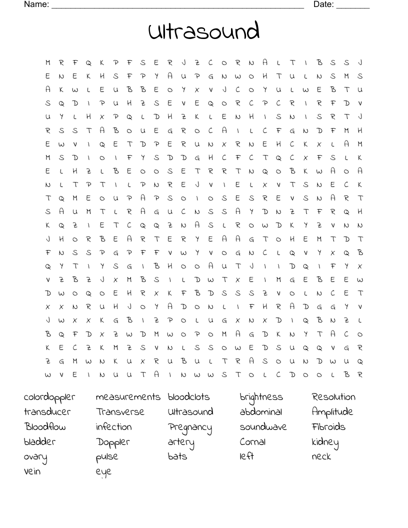 Ultrasound  Word Search