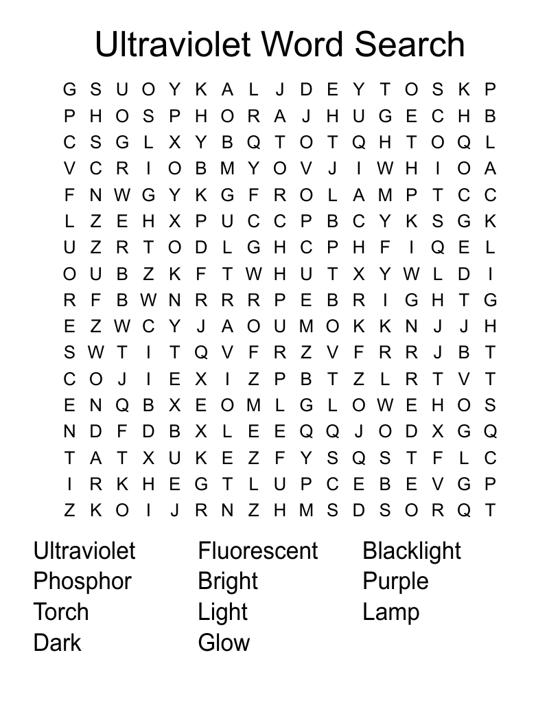 Ultraviolet Word Search