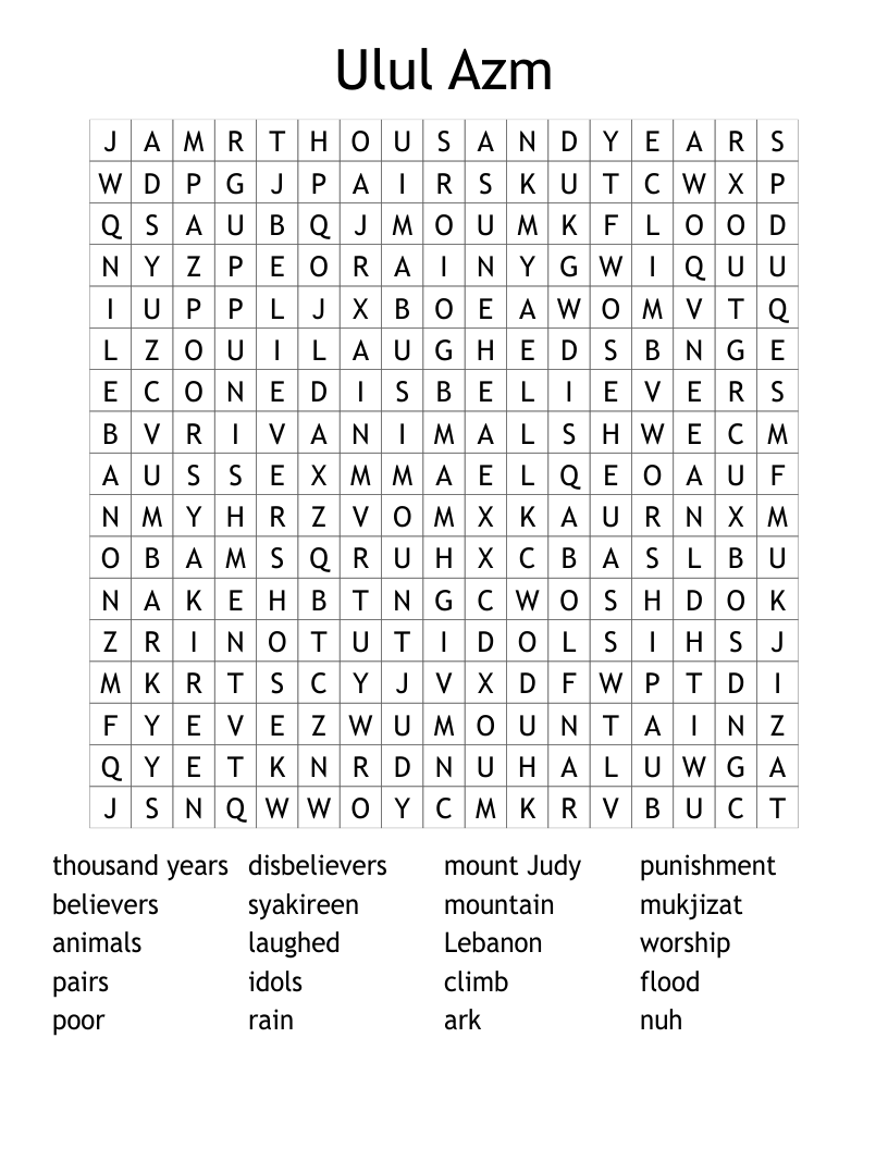 Ulul Azm Word Search
