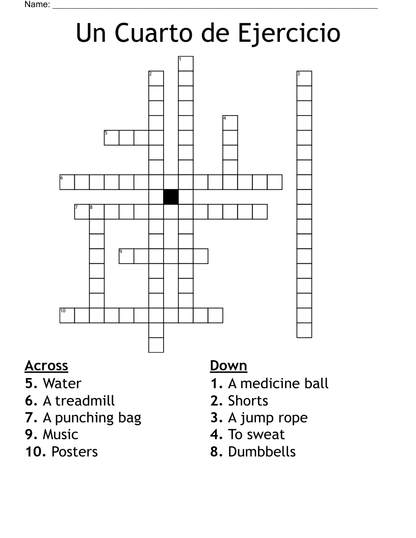 Un Cuarto de Ejercicio Crossword