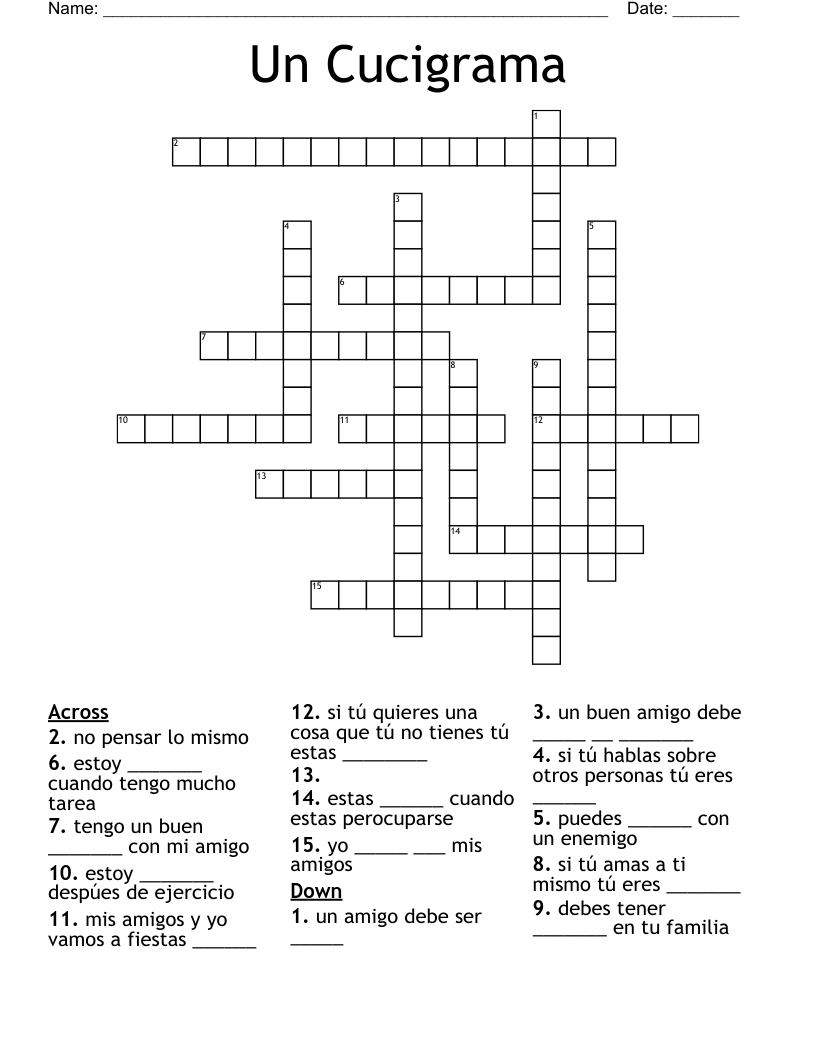 Un Cucigrama Crossword