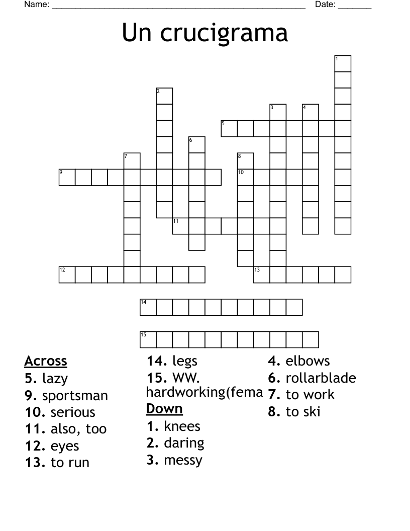 Un crucigrama Crossword