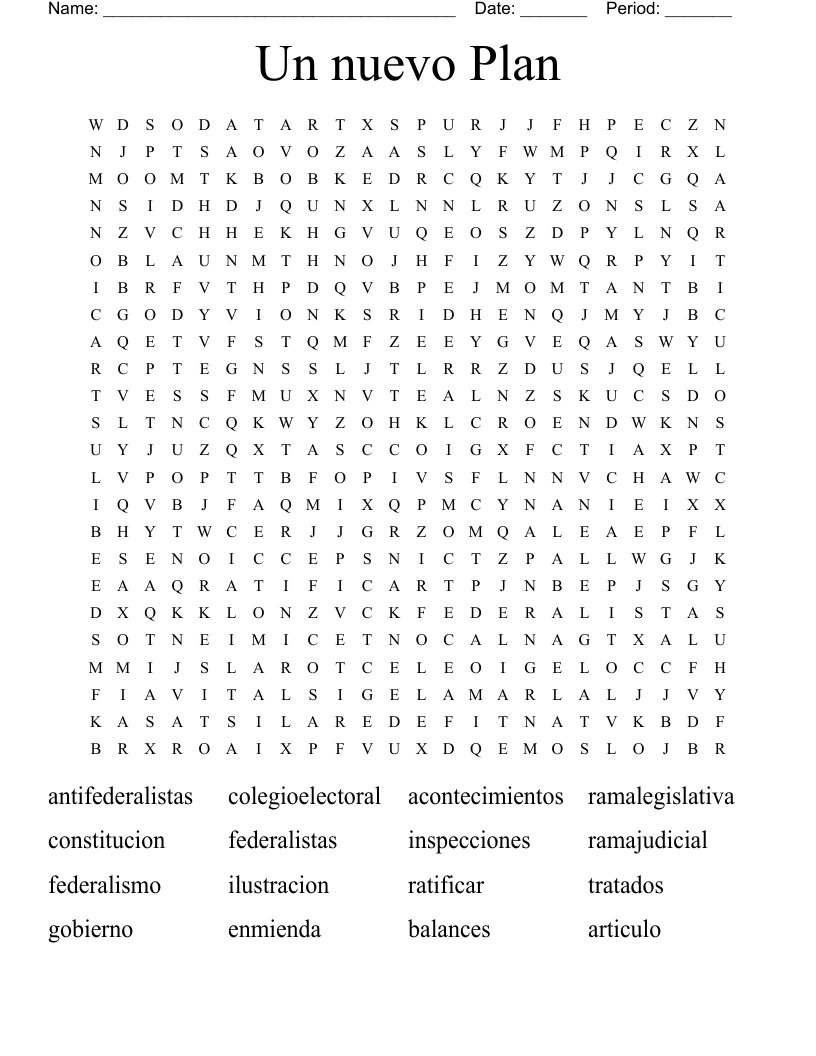Un nuevo Plan Word Search