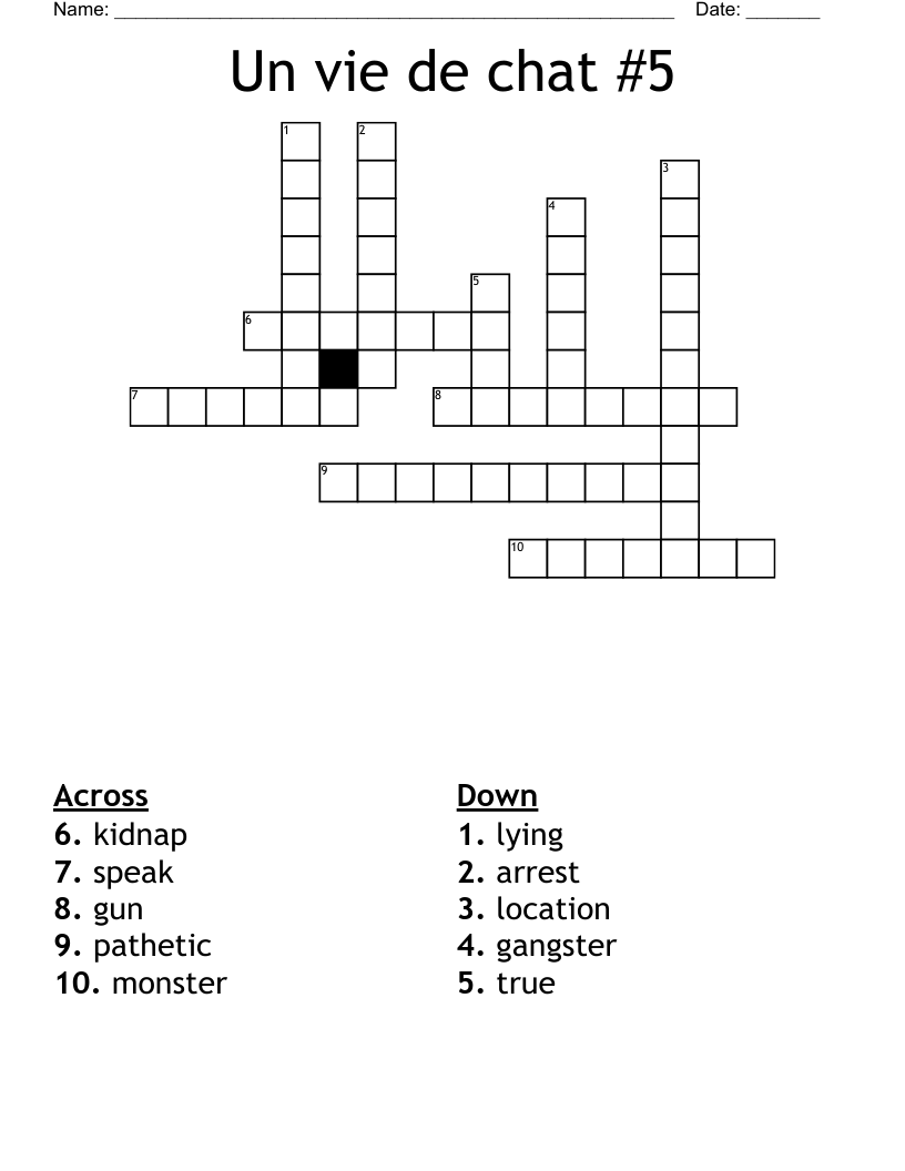 Un vie de chat #5 Crossword