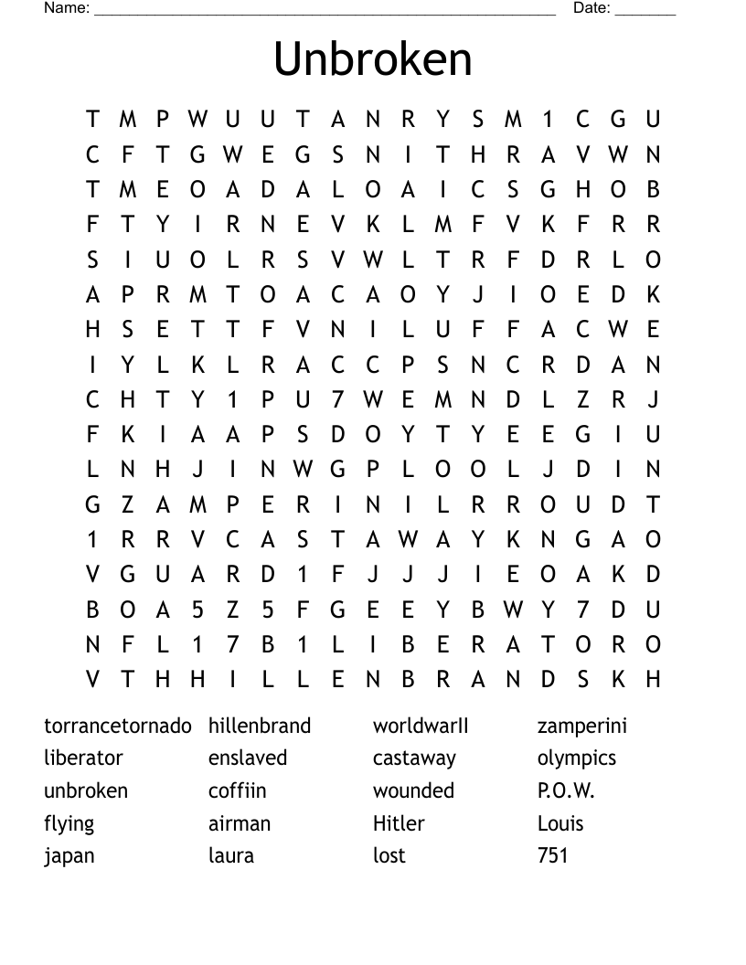 Unbroken Word Search