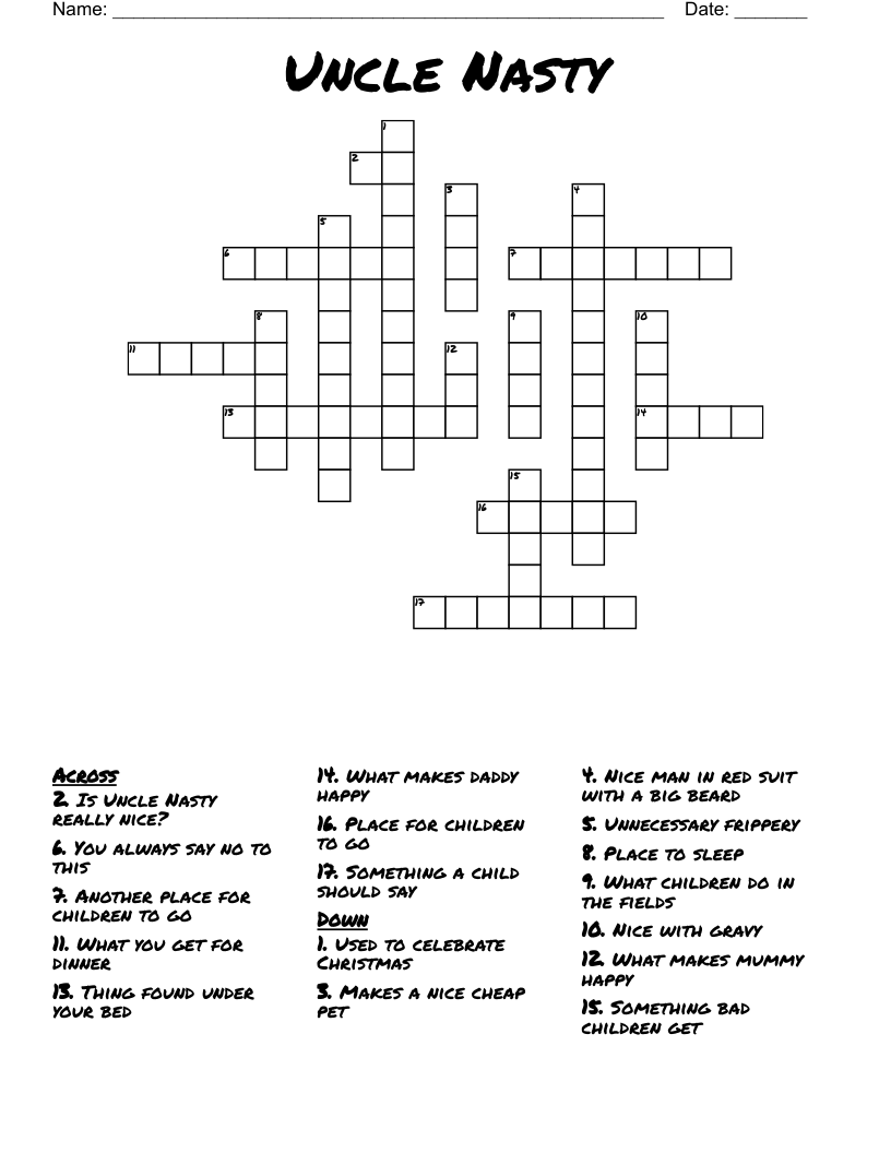 Uncle Nasty Crossword