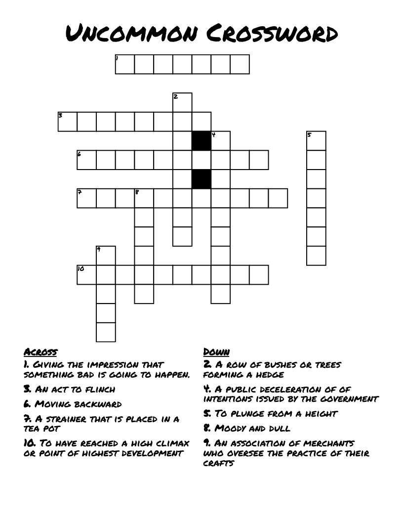 Uncommon Crossword