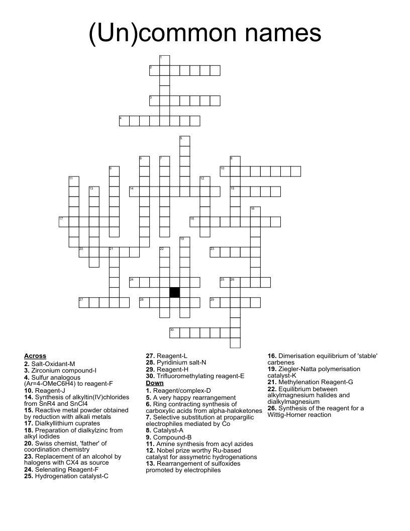 (Un)common names Crossword