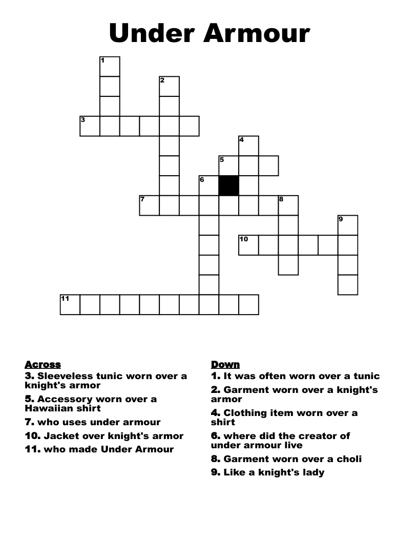 Under Armour Crossword
