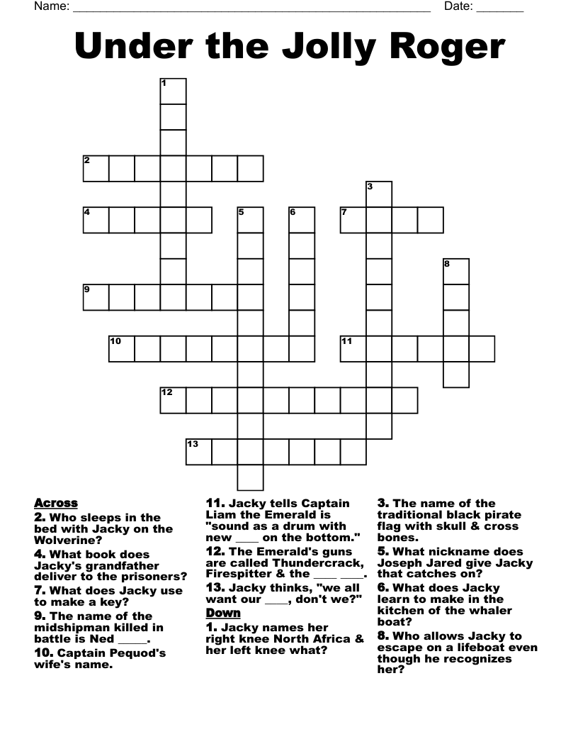 Under the Jolly Roger Crossword