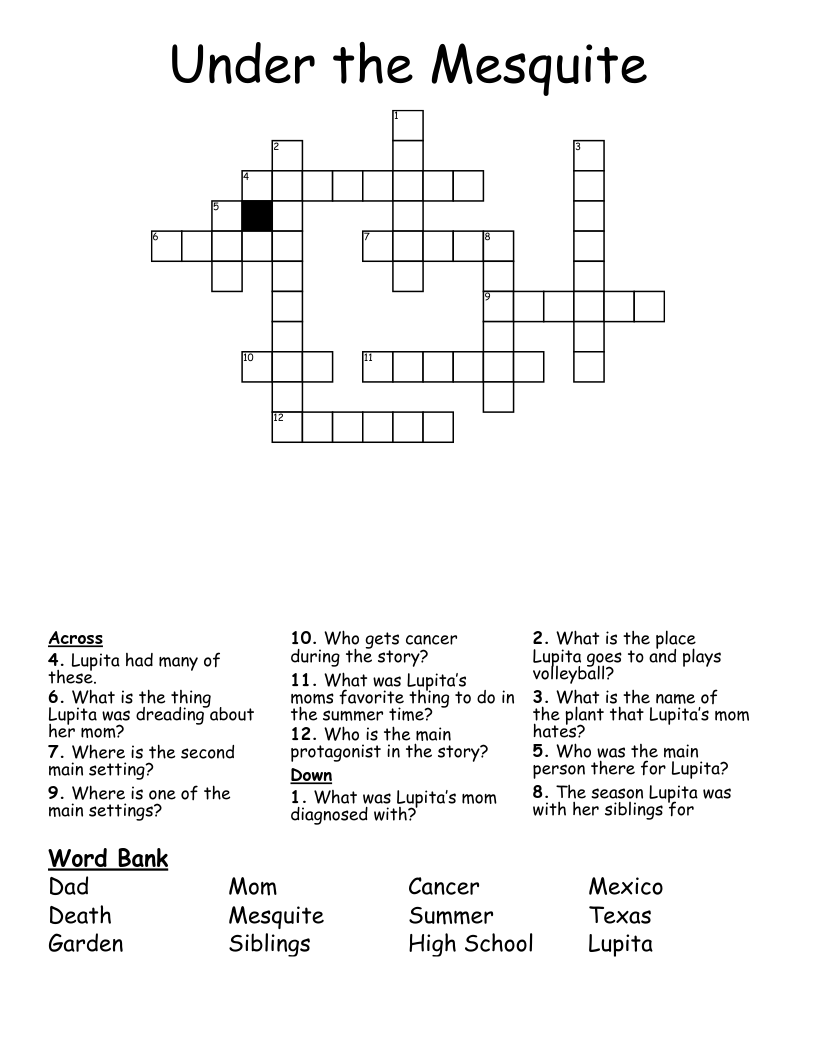 Under the Mesquite Crossword