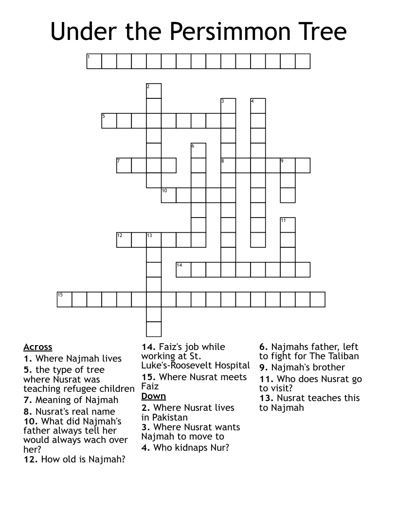 Under the Persimmon Tree Crossword
