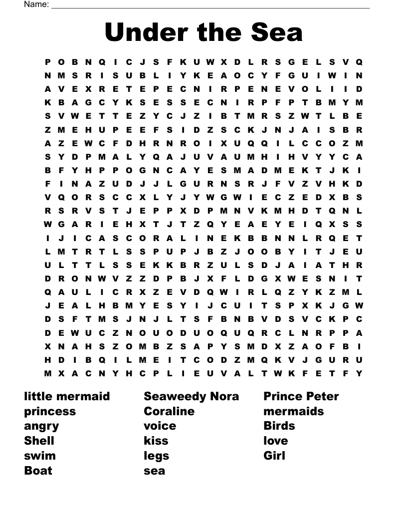 Under the Sea Word Search