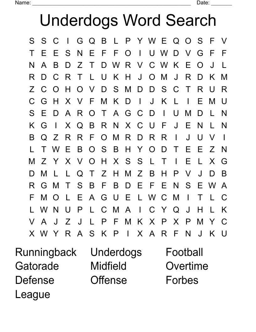 Underdogs  Word Search