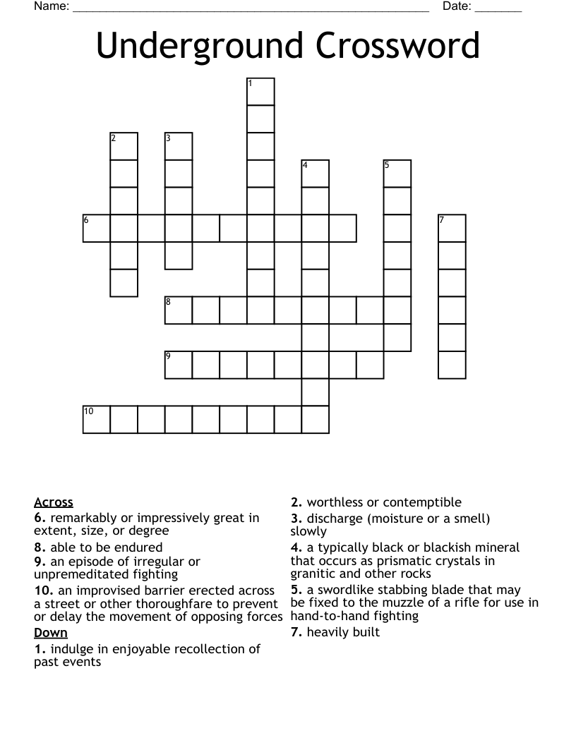 Underground Crossword