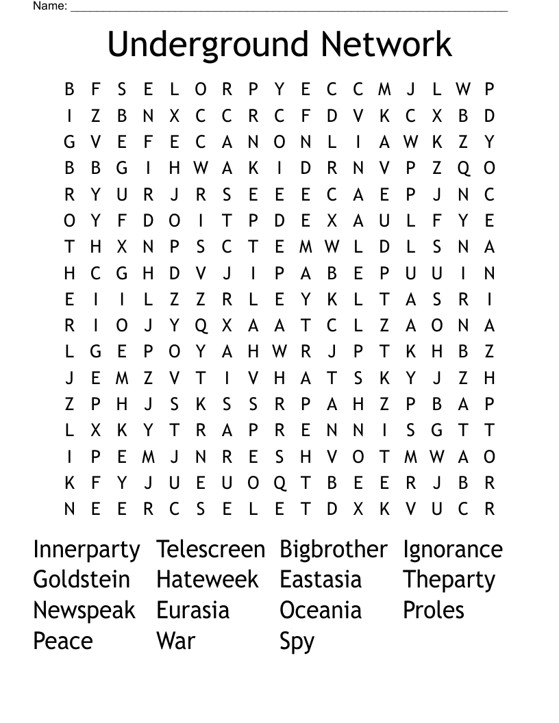 Underground Network Word Search