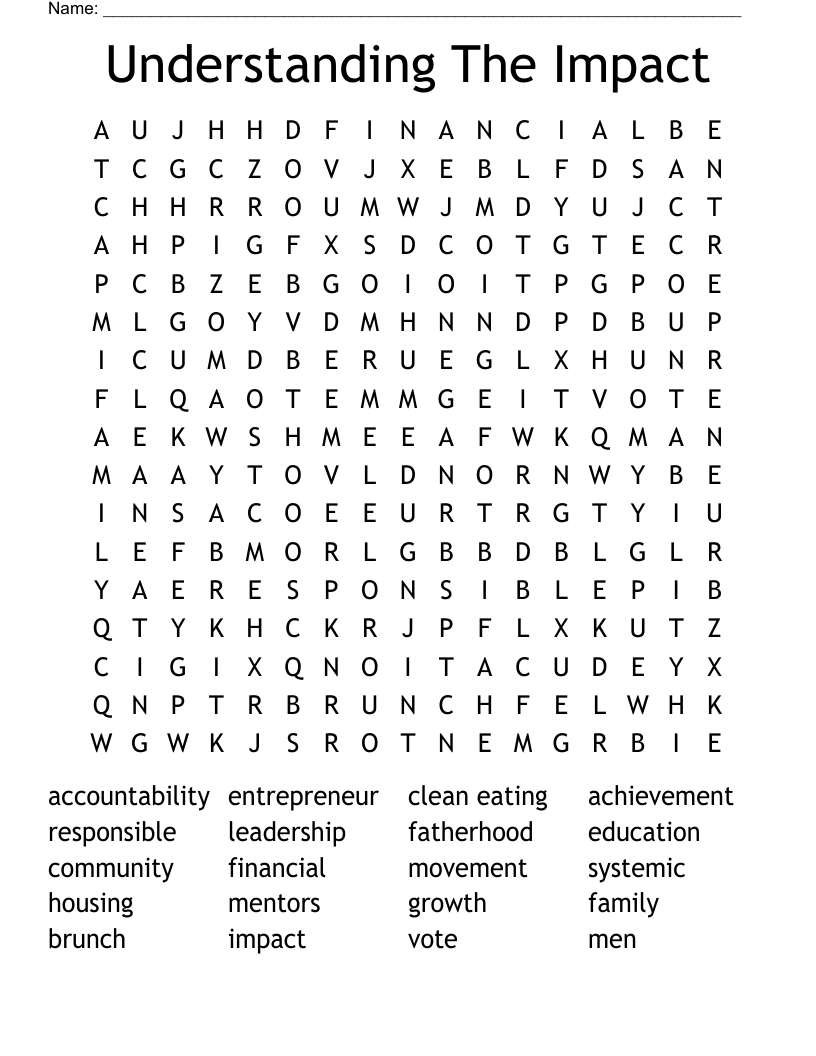 Understanding The Impact Word Search