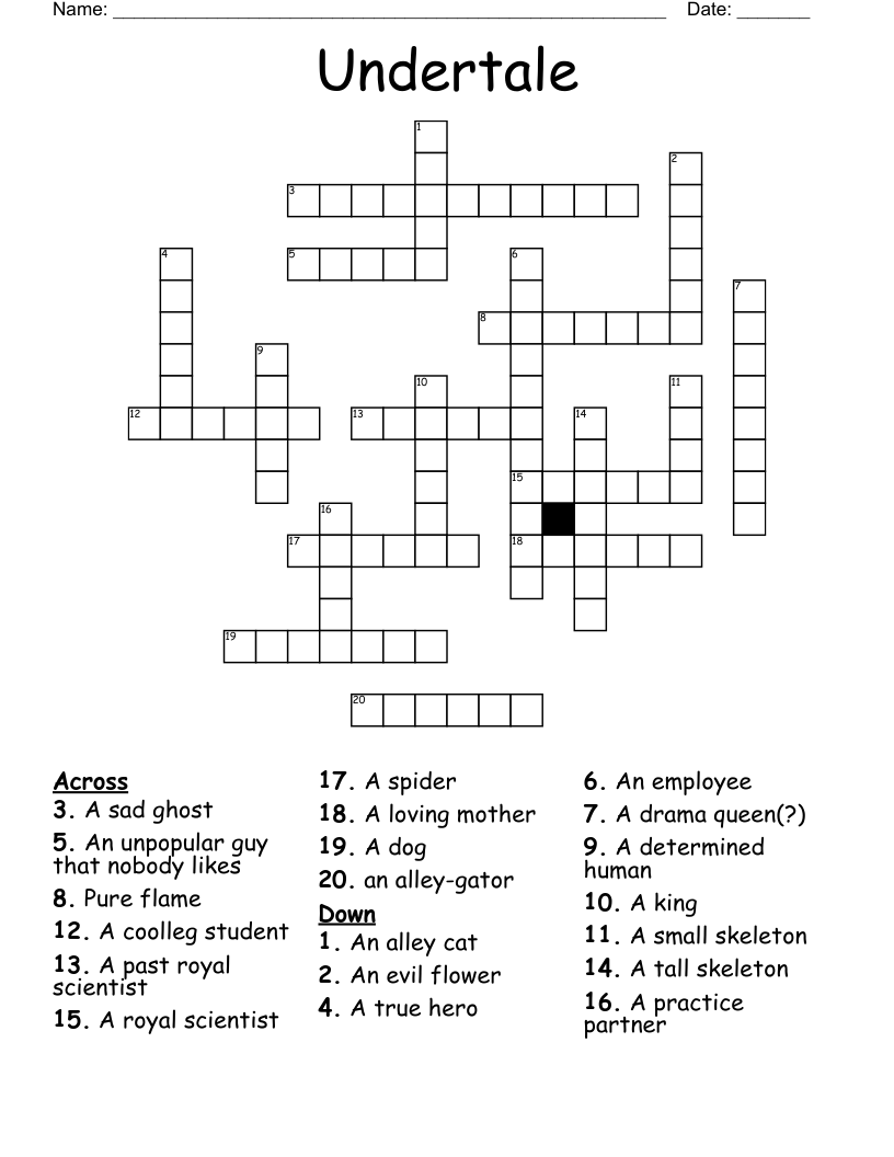 Undertale Crossword
