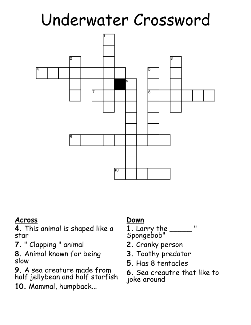 Underwater Crossword
