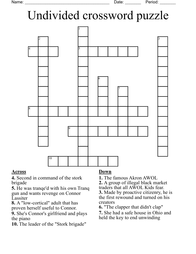 Undivided crossword puzzle