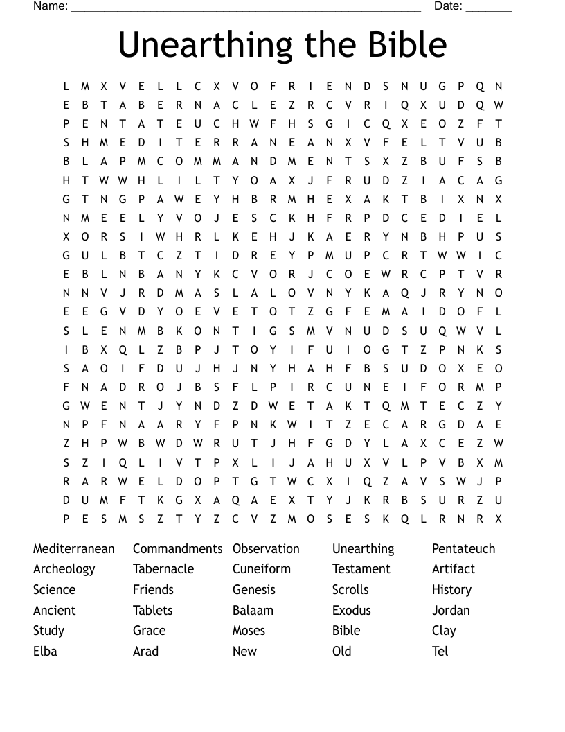 Unearthing the Bible Word Search