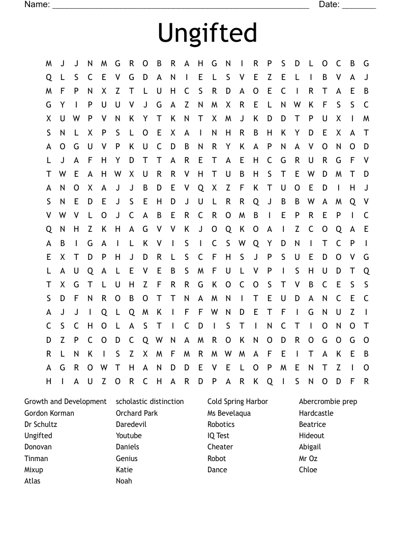 Ungifted Word Search