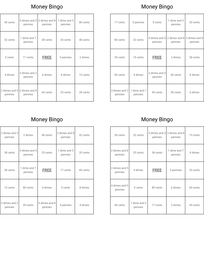 Money Bingo