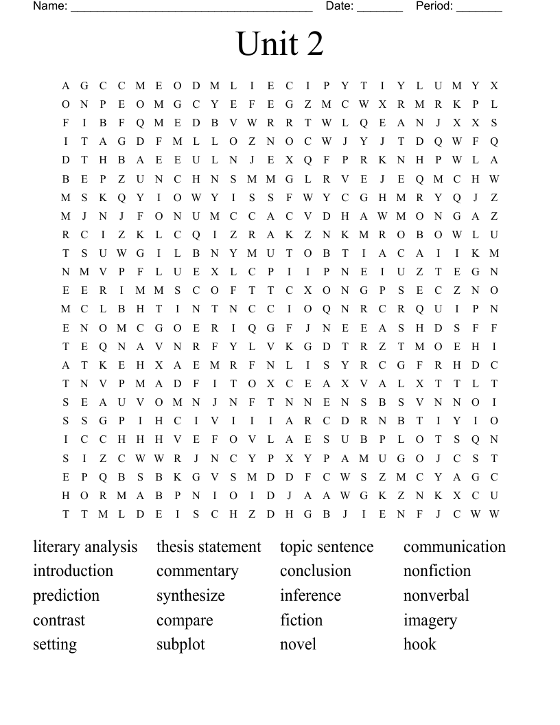 Unit 2  Word Search