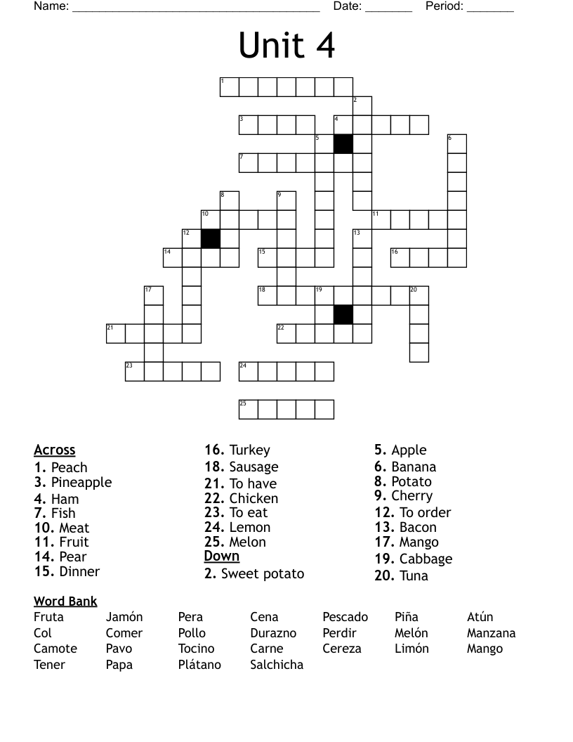 Unit 4 Crossword