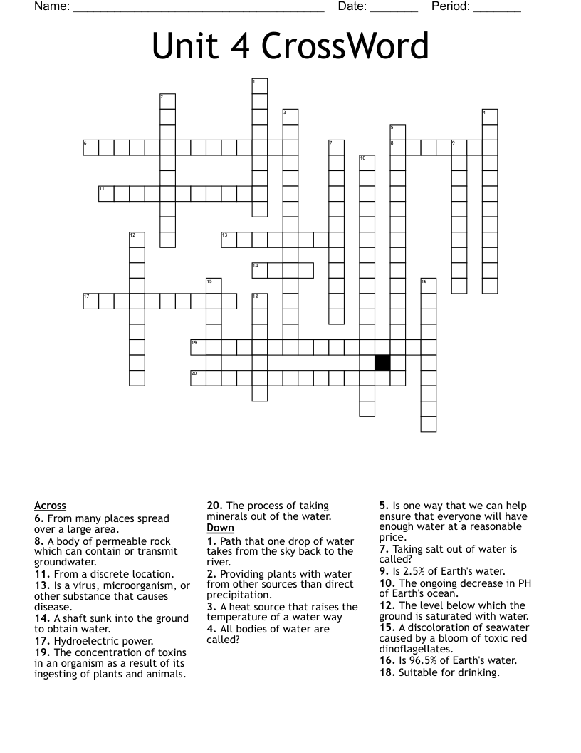 Unit 4 CrossWord