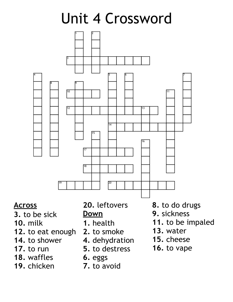 Unit 4 Crossword