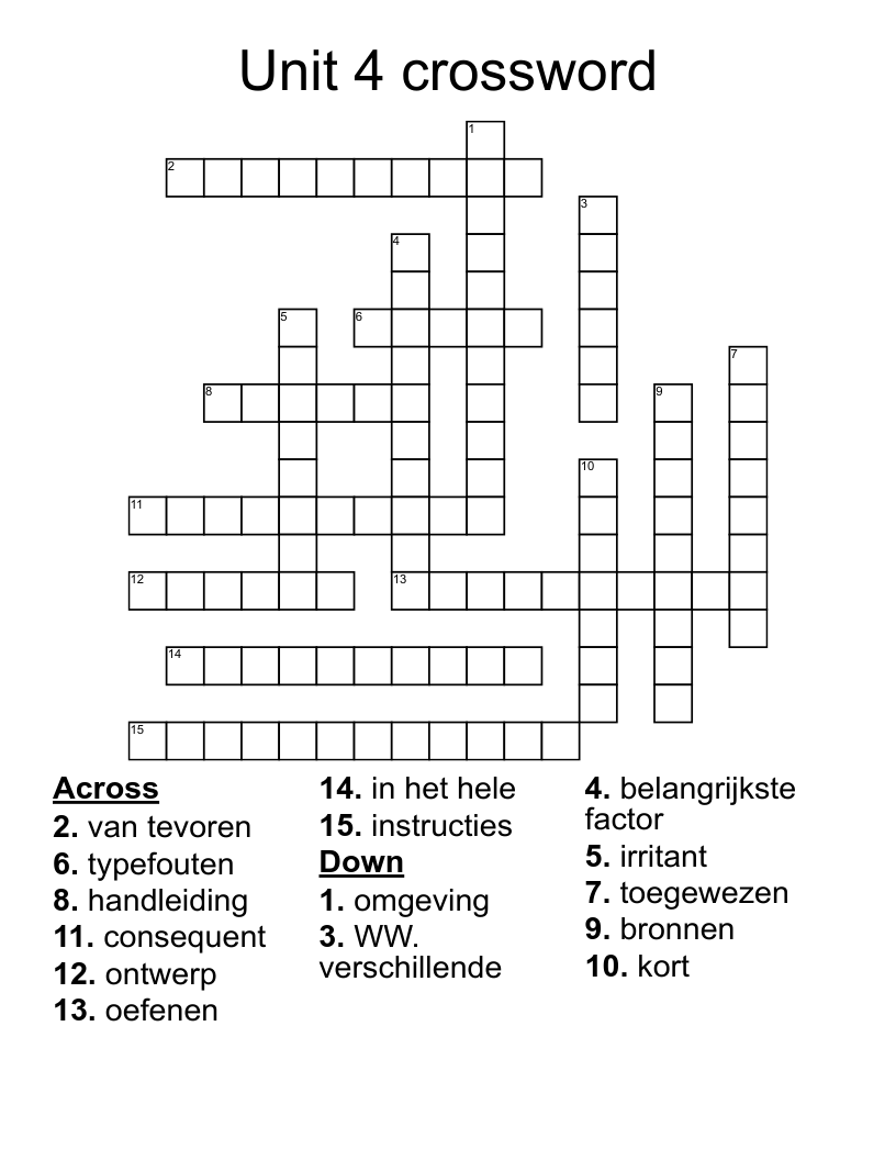Unit 4 crossword