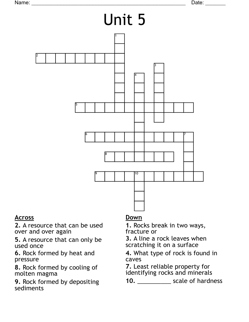 Unit 5 Crossword