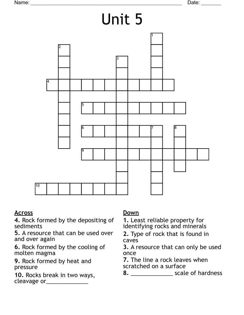 Unit 5 Crossword
