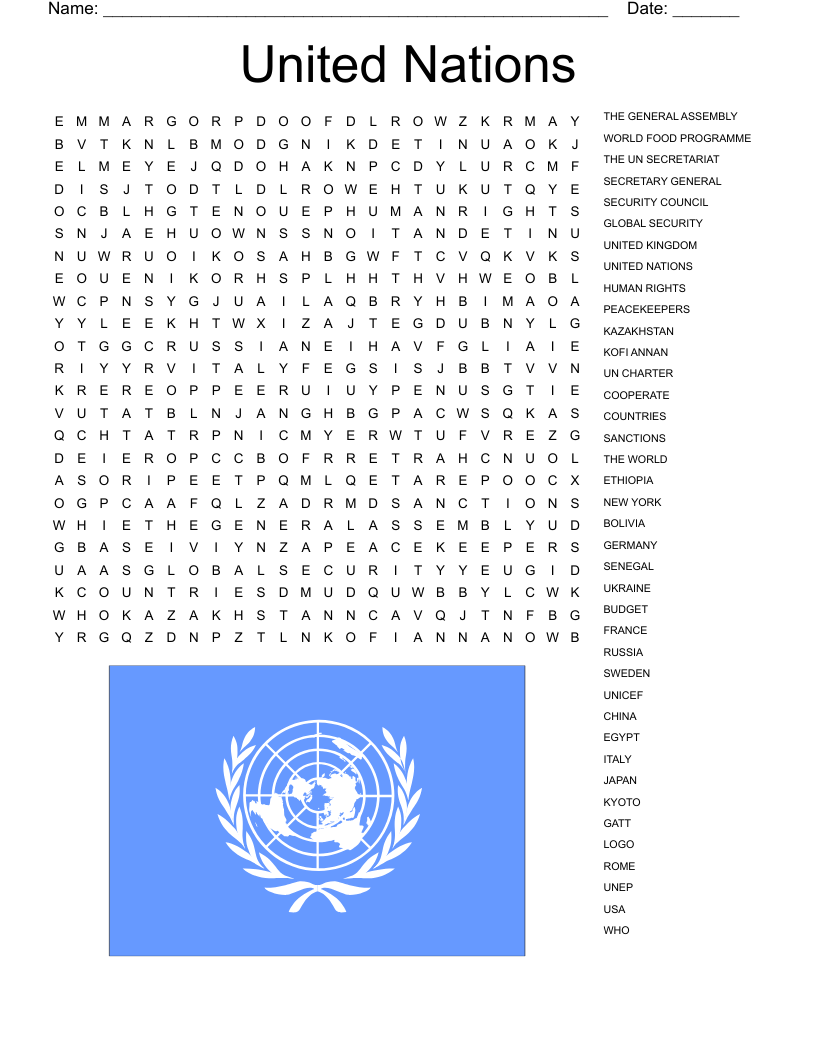 United Nations Word Search