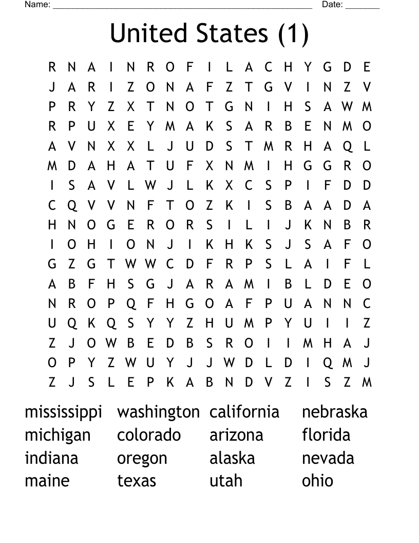 United States (1) Word Search
